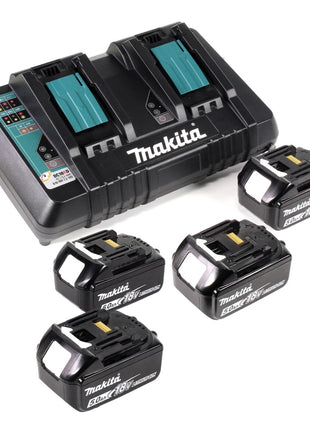 Makita DGA 900 PT4KX2 Akku Winkelschleifer 36V ( 2x18V ) 230mm Brushless + 4x Akku 5,0Ah + Doppelladegerät + Ezynut + Koffer - Toolbrothers