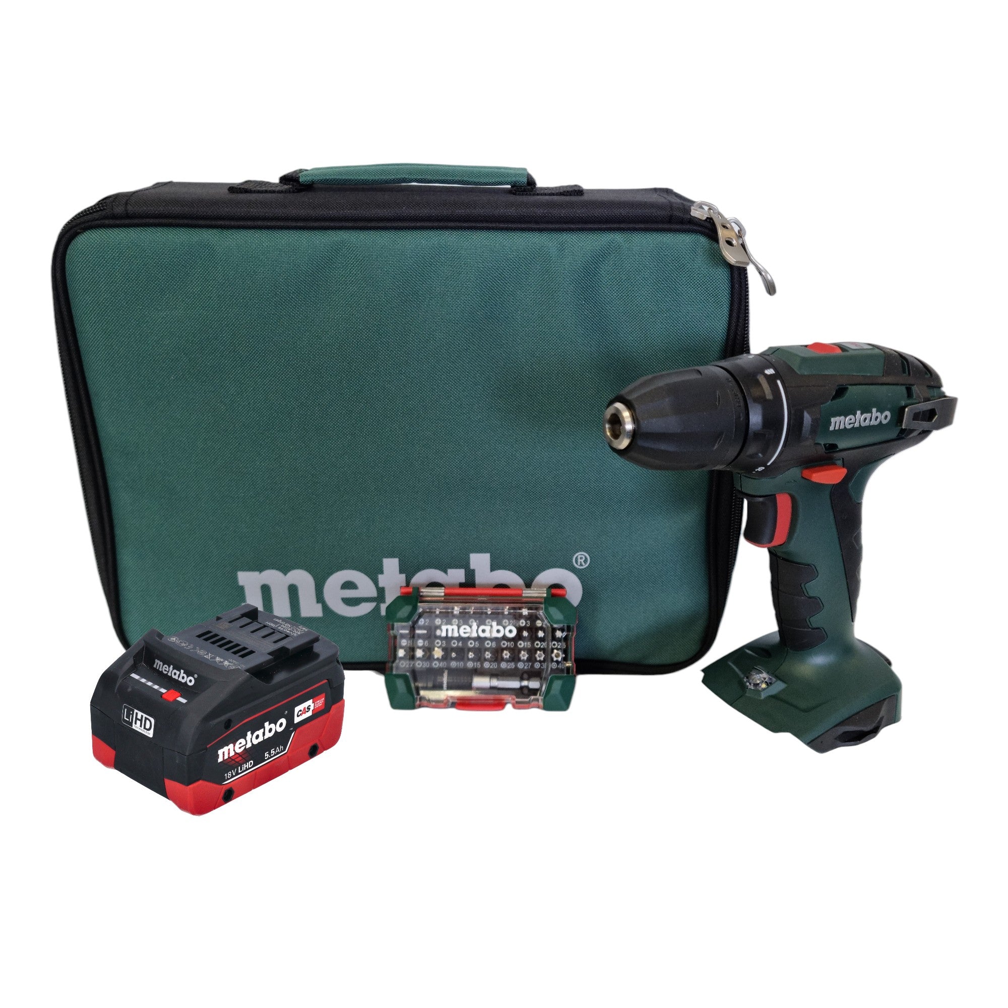 Metabo BS 18 Akku Bohrschrauber 18 V 48 Nm 1x LiHD Akku 5 5 Ah Bitbox Tasche ohne Ladegeraet 0 - toolbrothers