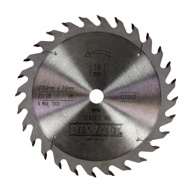 DeWalt DT 1002 QZ Sägeblatt Universal 184 x 2,6 x 16 mm 28 HM Zähne - Toolbrothers