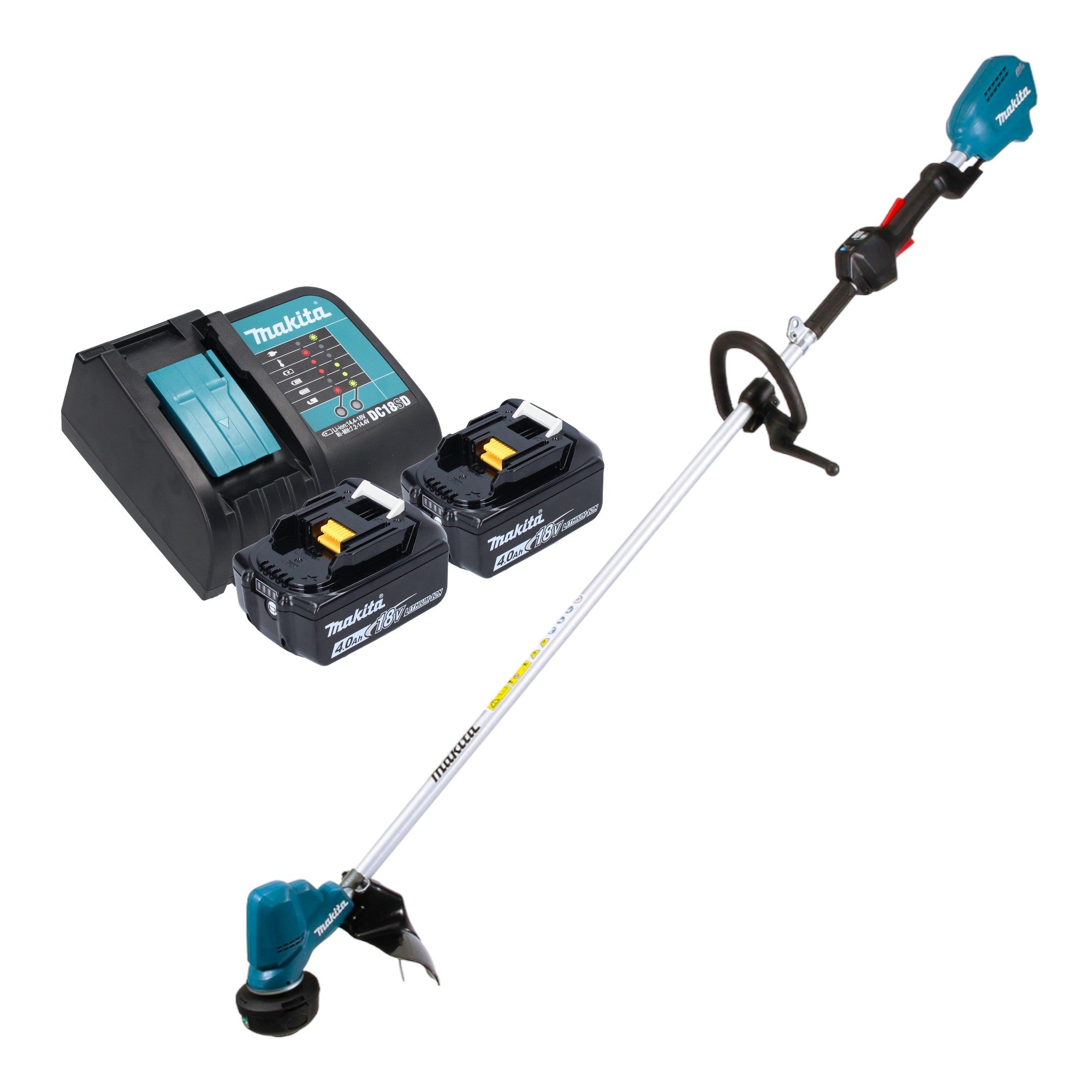 Makita DUR 190 LSM2X3 Akku Rasentrimmer 18 V 300 mm Brushless 2x Akku 4 0 Ah Ladegeraet 0 - toolbrothers