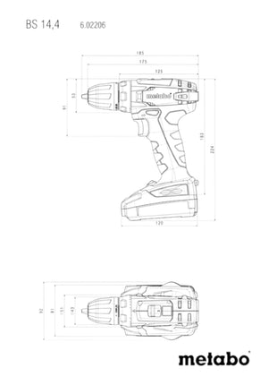 Metabo BS 14.4 Akku Bohrschrauber 14,4 V 40 Nm ( 602206540 ) + 2x Akku 2,0 Ah + Ladegerät + Koffer