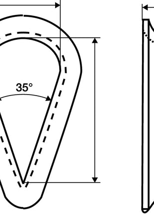 Kausche DIN 6899 Form B ( 1000120170 ) 10 mm galvanisch verzinkt mit tiefer Rille