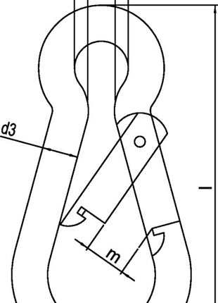 Karabinerhaken DIN 5299, Form C ( 1000120182 ) Länge 60 mm Drahtstärke 6 mm galvanisch verzinkt