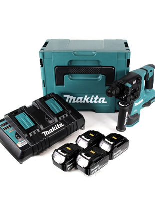 Makita DHR 280 PM4J 2 x 18 V 36 V Li-Ion Akku Bohrhammer 28 mm Brushless für SDS-PLUS im Makpac + 4 x 4,0 Ah Akku + Doppelladegerät - Toolbrothers