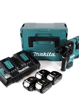 Makita DHR 280 PG4J 2 x 18 V 36 V Li-Ion Akku Bohrhammer 28 mm Brushless für SDS-PLUS im Makpac + 4 x 6,0 Ah Akku + Doppelladegerät - Toolbrothers