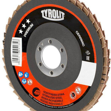 Tyrolit Fächerscheibe PREMIUM CERAMIC ( 4000845949 ) Ø 125 mm Körnung 60 gekröpft