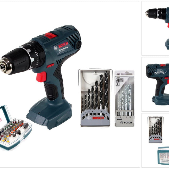 Bosch Professional GSB 18V-21 Akku Schlagbohrschrauber 18V 55Nm + 44-tlg. Bit- und Bohrer-Set - ohne Akku, ohne Ladegerät - Toolbrothers