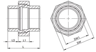 Conexión por tornillo de resorte I/I plano (4500100087) NPS=1/2″ L 38 mm L1=14 mm L2=12 mm