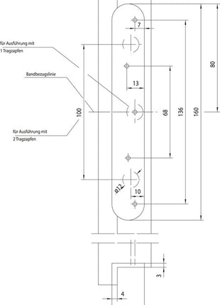 Simonswerk objet charnière VARIANT VX 7939 (3000700118) acier inoxydable brossé mat 160 kg portes à feuillure