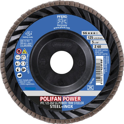 PFERD Fächerscheibe TRIM STEELOX ( 8001720489 ) Ø 125 mm Körnung 60 PFC / B / T29