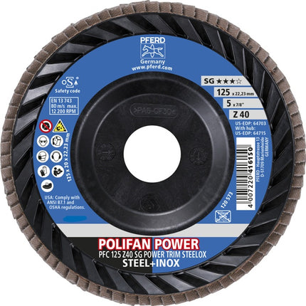 PFERD Fächerscheibe TRIM STEELOX ( 8001720488 ) Ø 125 mm Körnung 40 PFC / B / T29