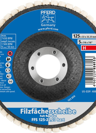 Filcowa tarcza listkowa PFERD (8000430460) Ø 125 mm, wersja twarda