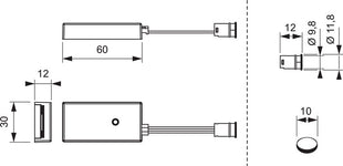 L &amp; S Mini interrupteur à capteur IR (3000550114) 24 V 24 V longueur 60 mm