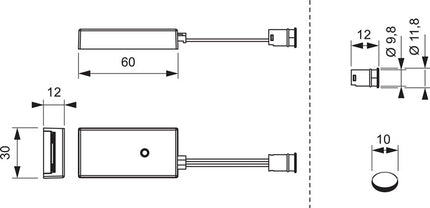 L & S Mini IR-Sensorschalter switch ( 3000550114 ) 24 V 24 V Länge 60 mm