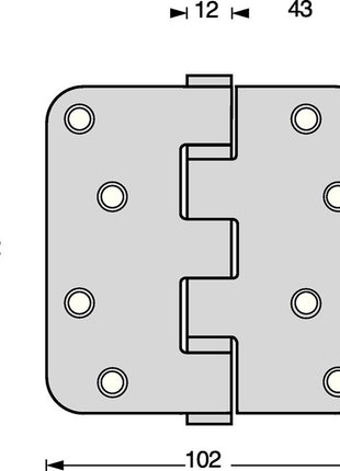 Charnière de porte à roulement à billes Intersteel (3000255609) goupille extensible arrondie mate en acier inoxydable