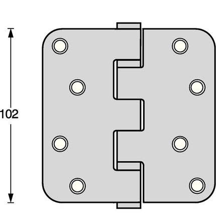Intersteel Kugellagertürscharnier ( 3000255609 ) Edelstahl abgerundet matt ausziehbarer Stift