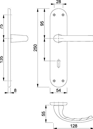 Zestaw renowacyjny Hoppe Tôkyô 1710/3334 ( 8000348502 ) Aluminium F1 dystans 72 mm