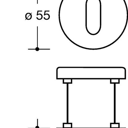 HEWI Schlüsselrosetten-Paar 306.23PB 90 ( 3000207799 ) Kunststoff 90 rund