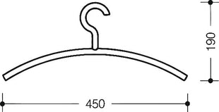 HEWI Kleiderbügel 570.1 99 ( 3000207670 ) Kunststoff 99 reinweiß Breite 450 mm Höhe 190 mm