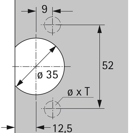 Hettich Topf zu Scharnier Selekta ( 8000611038 ) Topf TX 32 / 52x9