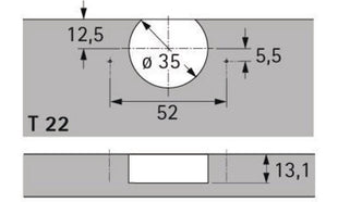 Maceta Hettich para bisagra Selekta (8000611036) TH 32