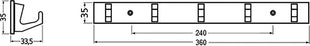 Hermeta Handtuchhakenleiste ( 3000283283 ) 5 Haken Höhe 35 mm Länge 360 mm Ausladung 33,5 mm