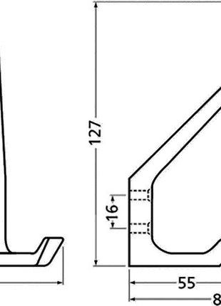 Hermeta Huthaken 0032 ( 3000283273 ) zweifach Ausladung 89 mm Höhe 127 mm