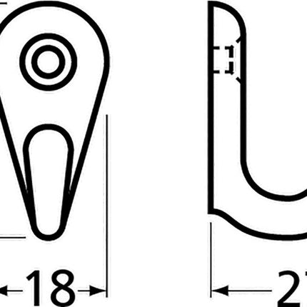 Hermeta Handtuchhaken 0557 ( 3000283324 ) 1 Haken Höhe 36 mm Ausladung 27 mm