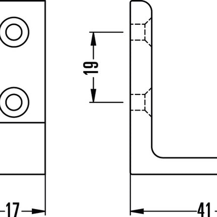 Hermeta Mantelhaken 0139 ( 3000283349 ) einfach Ausladung 41 mm Höhe 47 mm