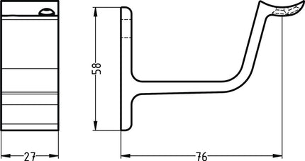 Hermeta Handlaufträger 3553 ( 3000283346 ) Aluminium silberfarbig eloxiert gewölbte Auflage