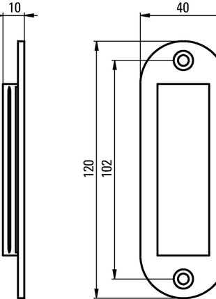 Hermeta Schiebetürmuschel ( 3000283375 ) Aluminium schwarz pulverbeschichtet oval Länge 120 mm Breite 40 mm