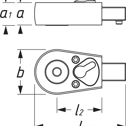 Hazet Einsteckumschaltknarre 6408 ( 8000463095 ) 9 x 12 mm 1/4 "