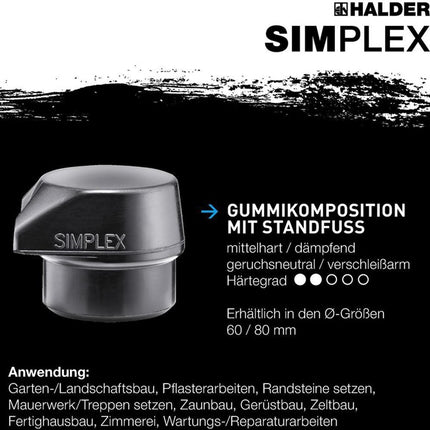 Halder Schonhammer SIMPLEX ( 8000794782 ) Länge 405 mm Kopf-Ø 60 mm