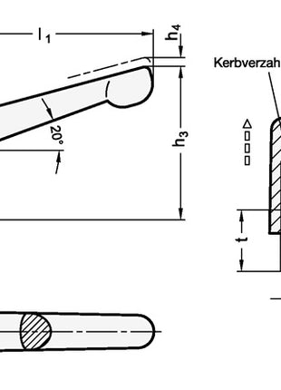 Levier de serrage réglable Ganter GN 300.1 (4601000453) d1 M filetage extérieur 10 mm