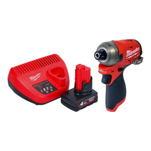 Milwaukee M12 FQID-401 Akku Schlagschrauber 12 V 50 Nm 1/4" Brushless + 1x Akku 4,0 Ah + Ladegerät