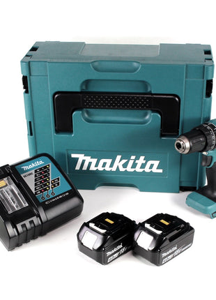 Makita DHP 485 RMJ 18 V Li-Ion Akku Schlagbohrschrauber im Makpac + 2 x 4,0 Ah Akku + Ladegerät