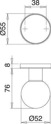 EDI Türknopf K5/050/02 ( 3000261376 ) Edelstahl F00 Kugelknopf