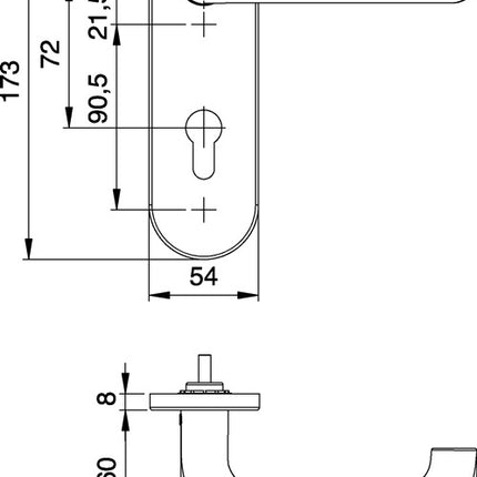 EDI Feuerschutzgarnitur Targa/K FS K7/103 ( 3000261394 ) Edelstahl F00 D/K DIN links / rechts