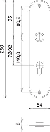 EDI Renovierschild 206 H ( 3000261355 ) Edelstahl F00 Entfernung 92 mm