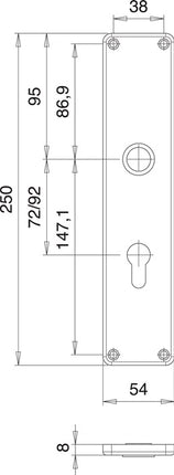 Escudo renovación EDI par 220 Z (3000261360) acero inoxidable F00 distancia 72 mm