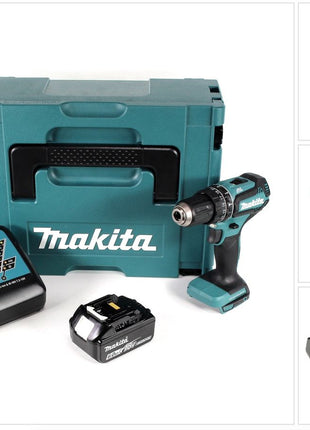 Makita DHP 485 RG1J Akku Schlagbohrschrauber 18 V 50 Nm + 1x Akku 6,0 Ah + Schnellladegerät + Makpac - Toolbrothers