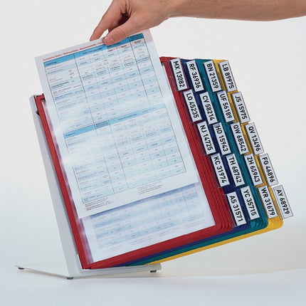 Durable Tischständer ( 9000492496 ) Stahlblech lichtgrau, RAL 7035 mit Profilrahmen