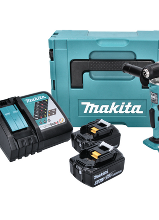 Makita DDA 351 RTJ Akku Winkelbohrmaschine 18 V 13,5 Nm + 2x Akku 5,0 Ah + Ladegerät + Makpac - Toolbrothers