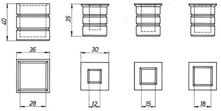DENI Steinbuchse ( 3000255624 ) 13 Vierkantstangen 13 mm 2-teilig