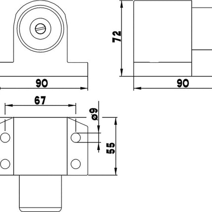 DENI Anschlagpuffer DENI ROBUSTO ( 3000251209 ) Leichtmetall silber lackiert