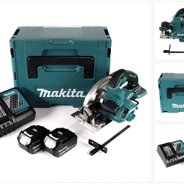 Makita DHS 660 RGJ Akku Handkreissaege 18 V 165 mm im Makpac 2 x 6 0 Ah Akku Ladegeraet 0 - toolbrothers