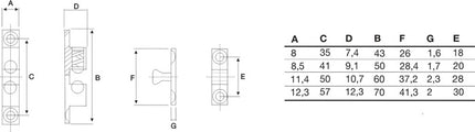 BMB Doppelkugelschnäpper ( 3000259255 ) Messing blank Kugel und Feder aus Stahl