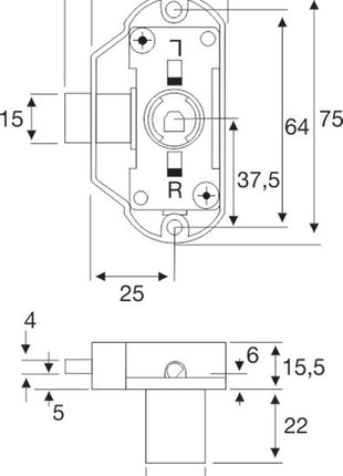 Serrure à crémone BMB (3000271853) avec différentes clés dont cylindre intérieur