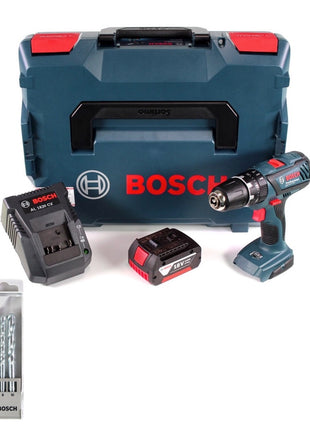 Bosch GSB 18-2-Li Plus Professional 18 V Akku Schlagbohrschrauber in L-Boxx mit 1x GBA 3,0 Ah Akku + Ladegerät + Bosch 5 tlg. Steinbohrer Set Impact 4 - 10 mm - Toolbrothers