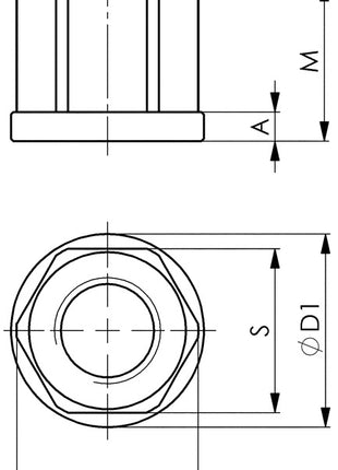 AMF Sechskantmutter DIN 6331 ( 4000833405 ) M6 Schlüsselweite 10 mm Festigkeitsklasse 10